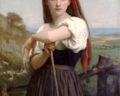 年轻的牧羊女 - 威廉·阿道夫·布格罗